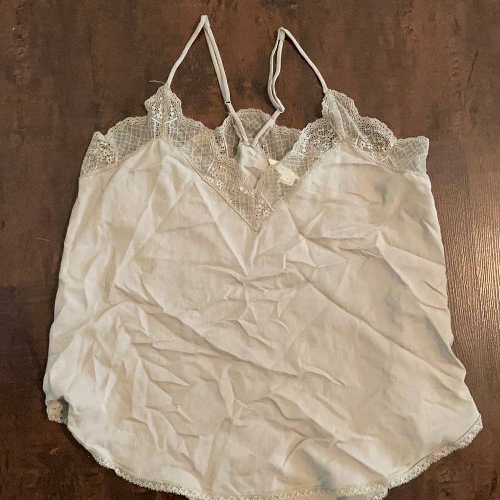 Taupe silk top